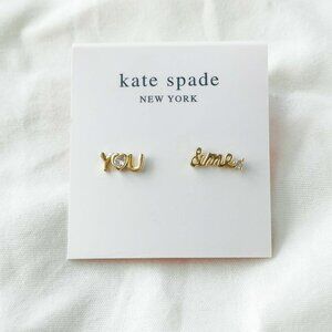 Kate Spade You & Me Crystal Gold Stud Earrings